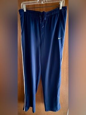 Nike vintage grey label Dark Blue Athletic Pants with White Logo